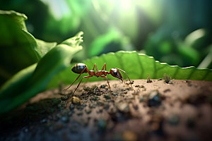 蚂蚁特写生物观察摄影图