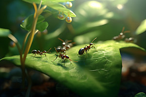 蚂蚁生物观察自然科学摄影图