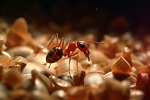 蚂蚁微距昆虫摄影图