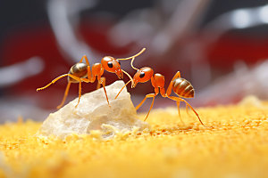 蚂蚁特写生物观察摄影图