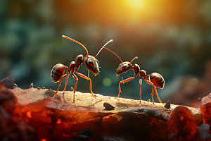 蚂蚁生物观察昆虫摄影图