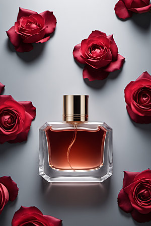 玫瑰香水香氛模型样机