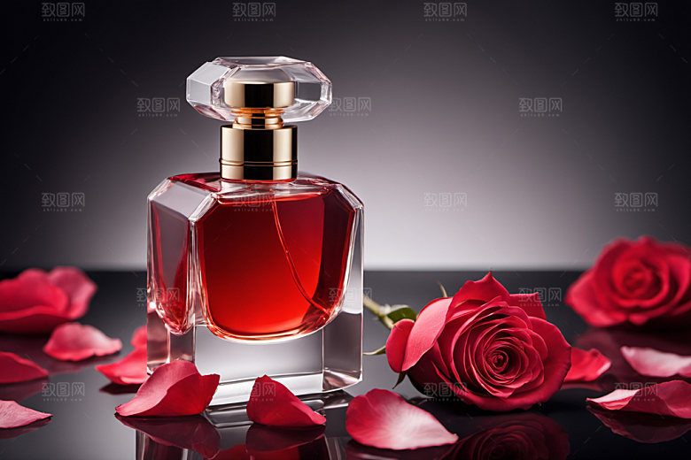 玫瑰香水美妆美容样机
