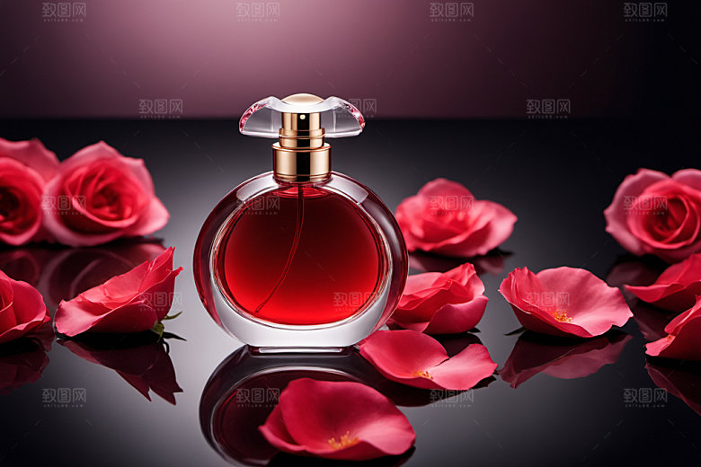 玫瑰香水模型立体样机