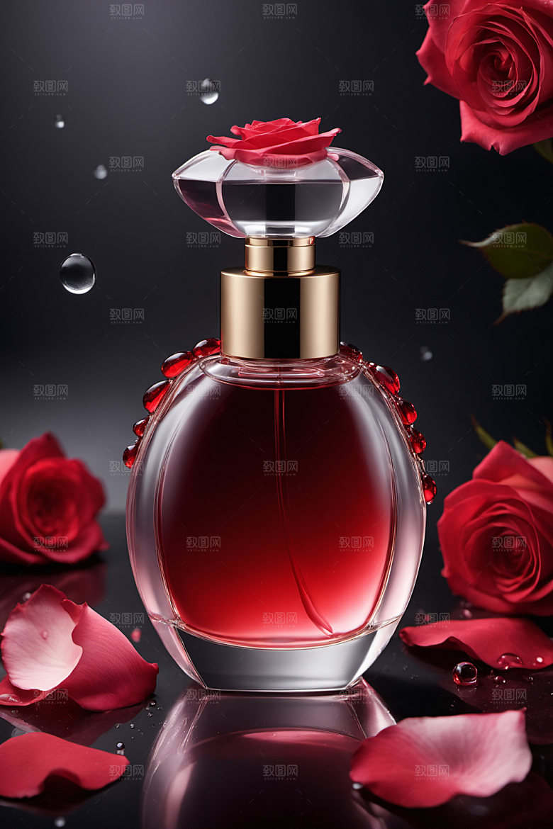 玫瑰香水化妆品美妆样机