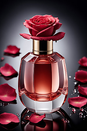玫瑰香水香氛瓶子样机