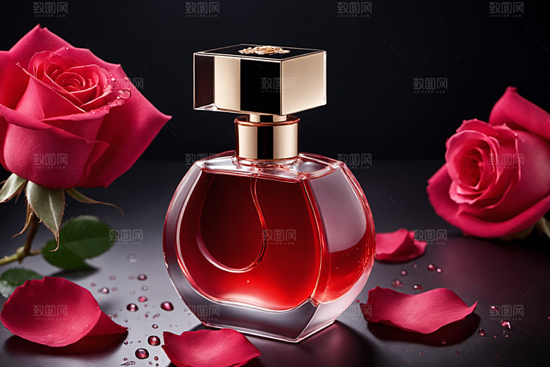 玫瑰香水化妆品模型样机