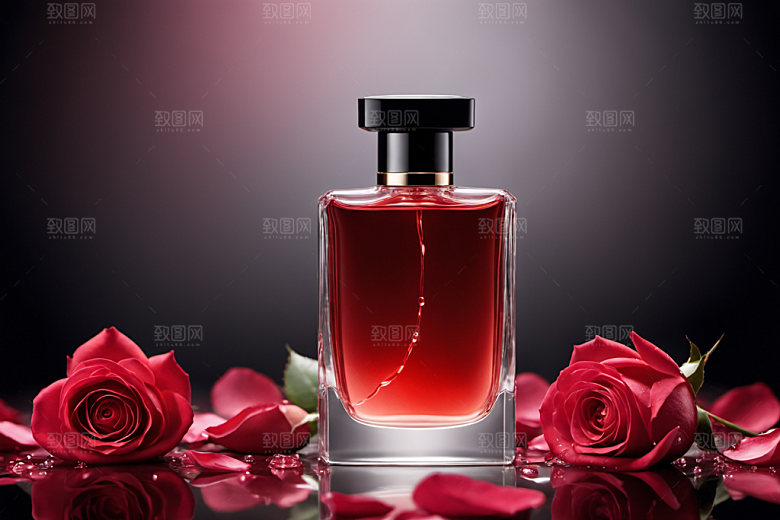 玫瑰香水化妆品美妆样机