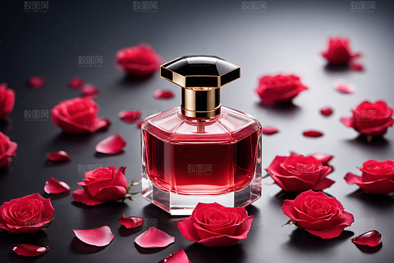 玫瑰香水化妆品简洁样机