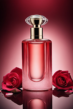 玫瑰香水简洁美妆样机