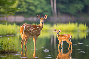梅花鹿保护动物高清摄影图