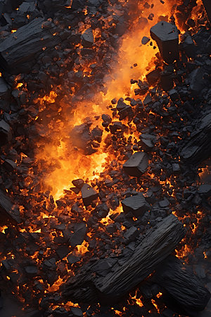 煤炭资源矿石摄影图