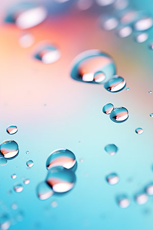 彩色雨滴元素透明背景图