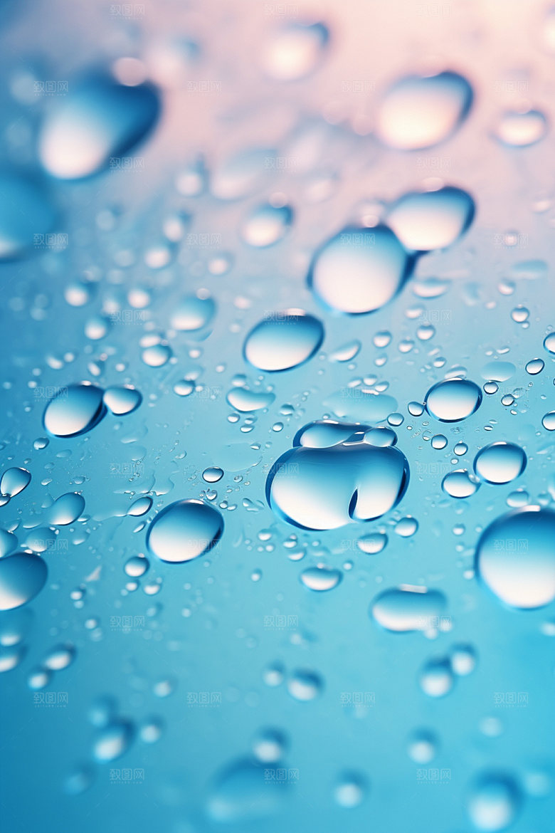 彩色雨滴水滴通透背景图