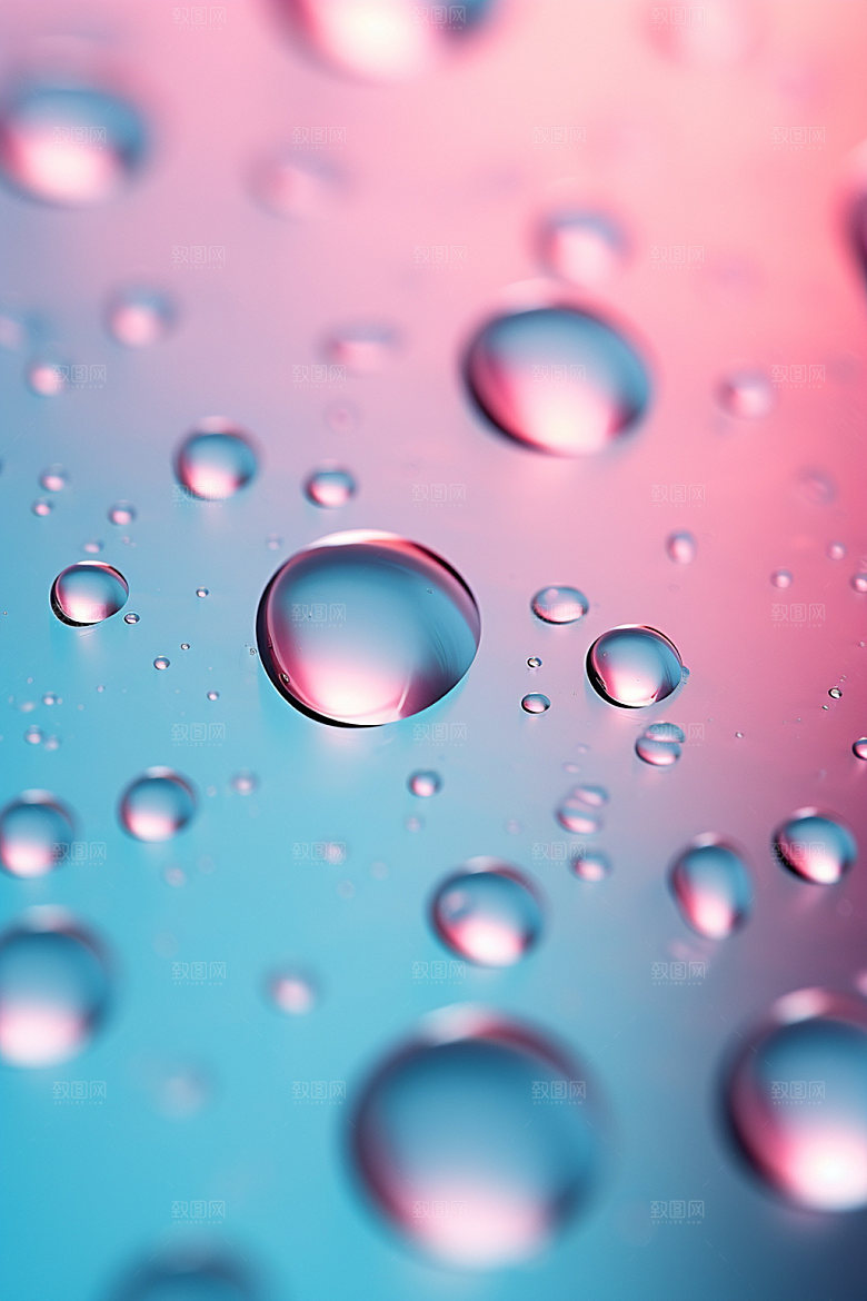 彩色雨滴元素透明背景图