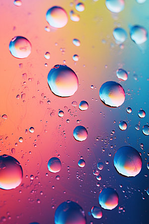 彩色雨滴质感通透背景图