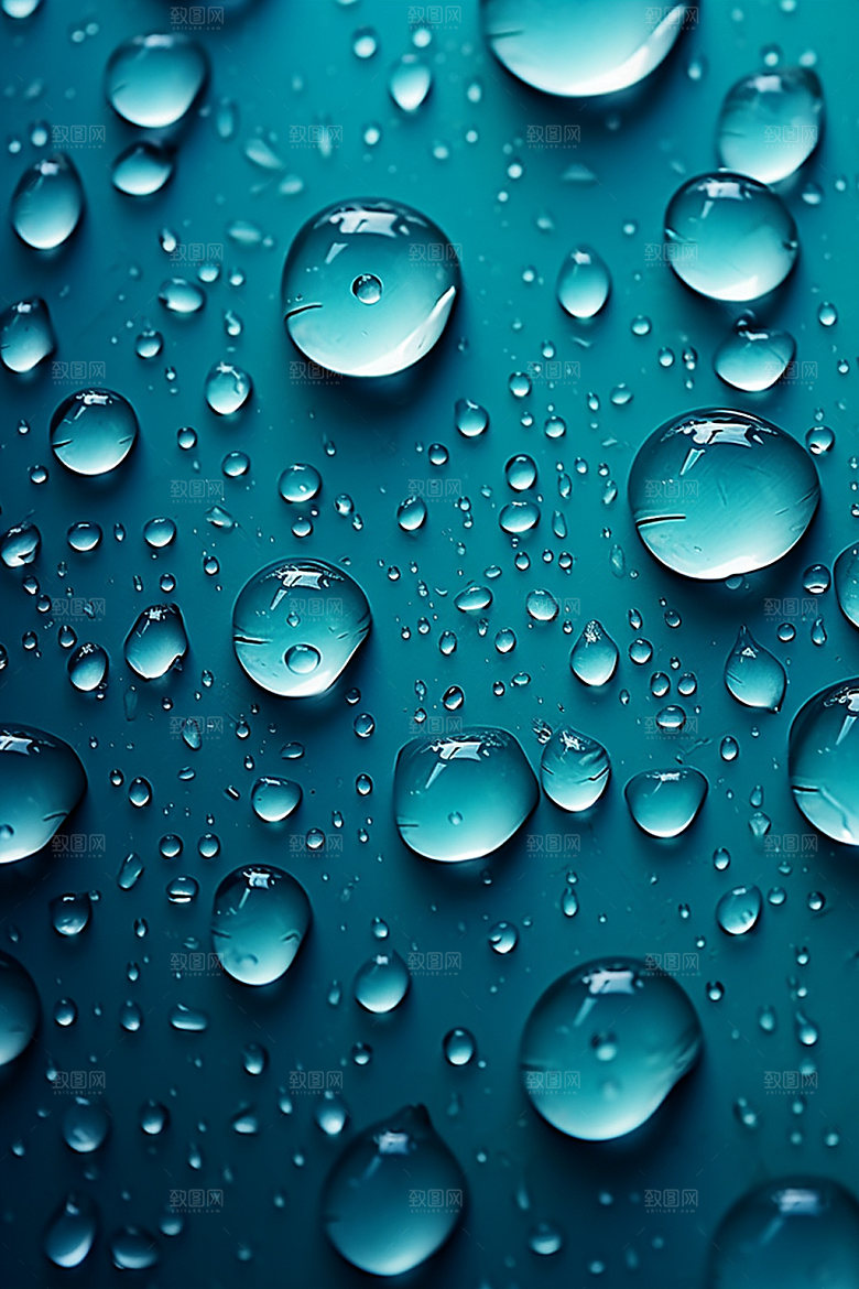 彩色雨滴水滴水珠背景图