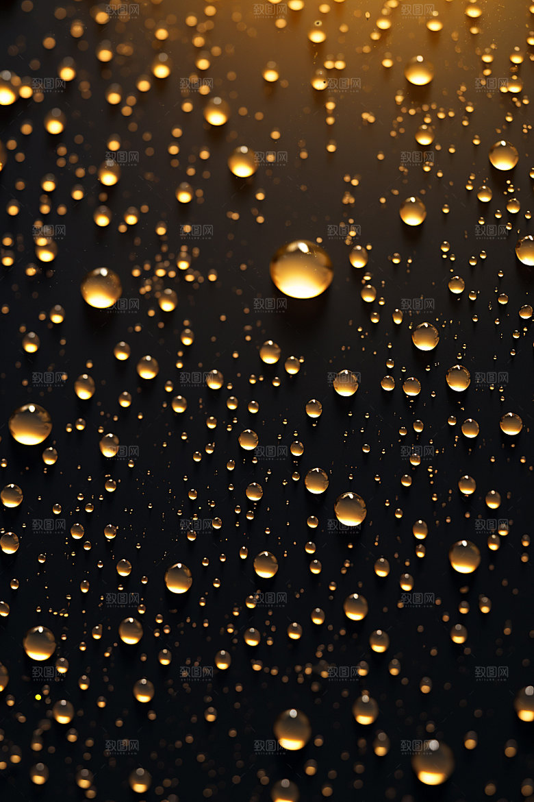 彩色雨滴水珠通透背景图