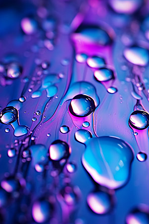 彩色雨滴元素透明背景图