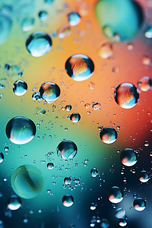 彩色雨滴水珠质感背景图