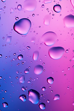 彩色雨滴质感透明背景图