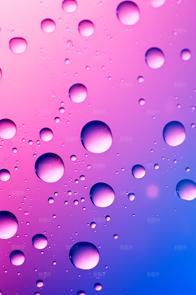 彩色雨滴水珠水滴背景图