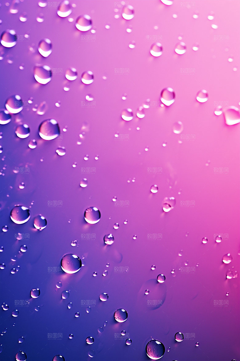 彩色雨滴水滴透明背景图