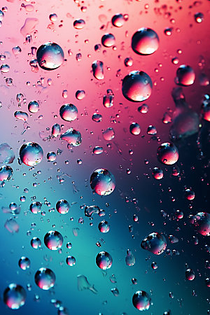 彩色雨滴质感水滴背景图