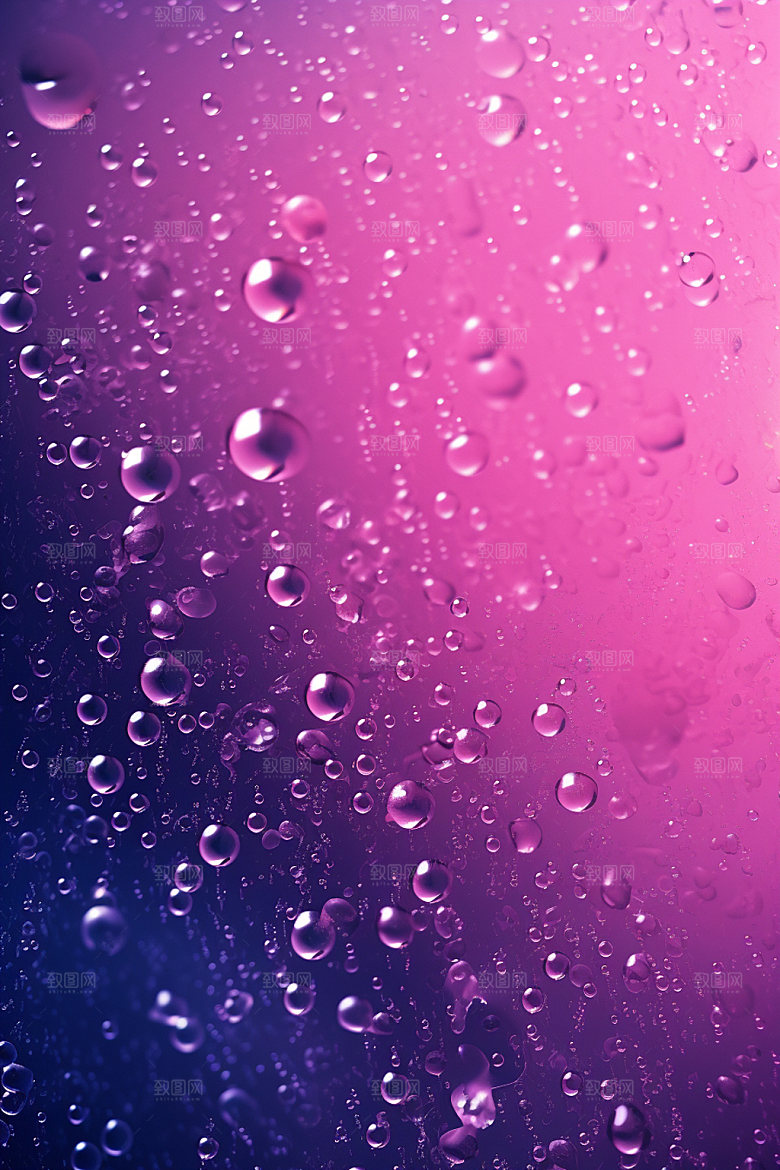 彩色雨滴水滴元素背景图