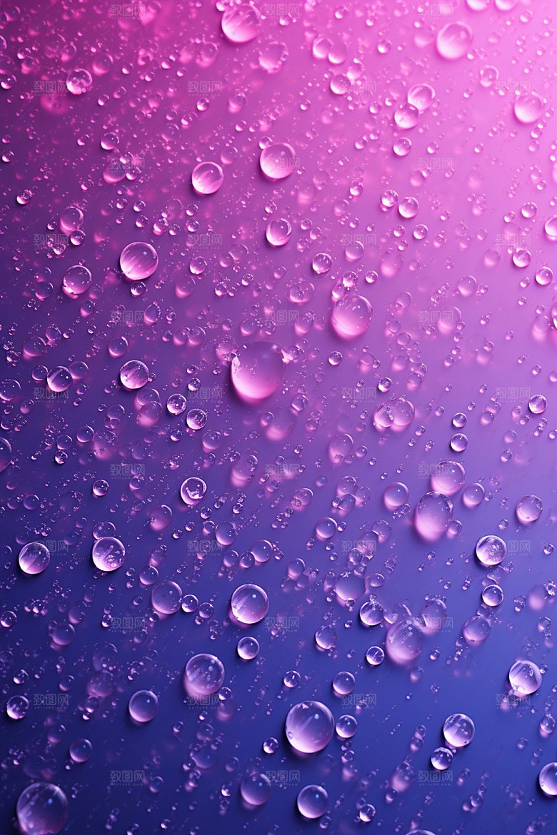 彩色雨滴水珠质感背景图