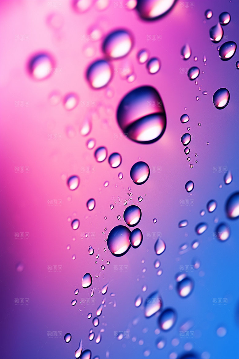 彩色雨滴水滴质感背景图