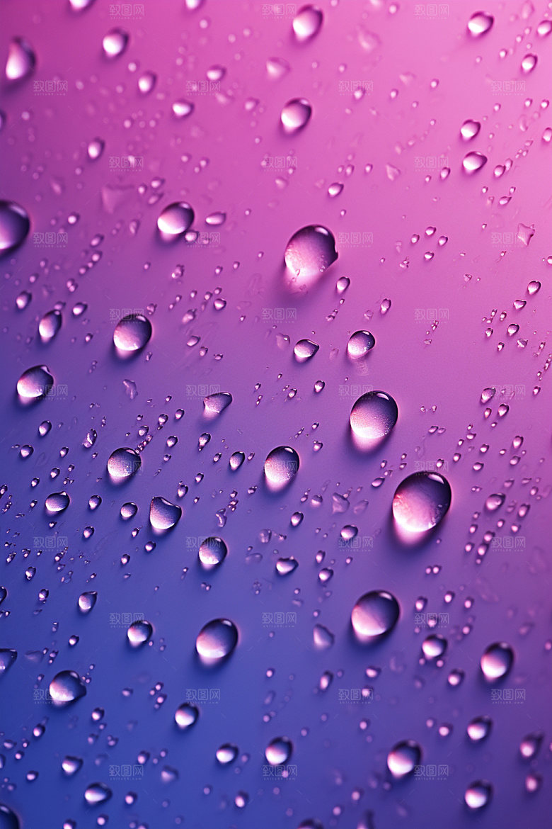 彩色雨滴透明水珠背景图