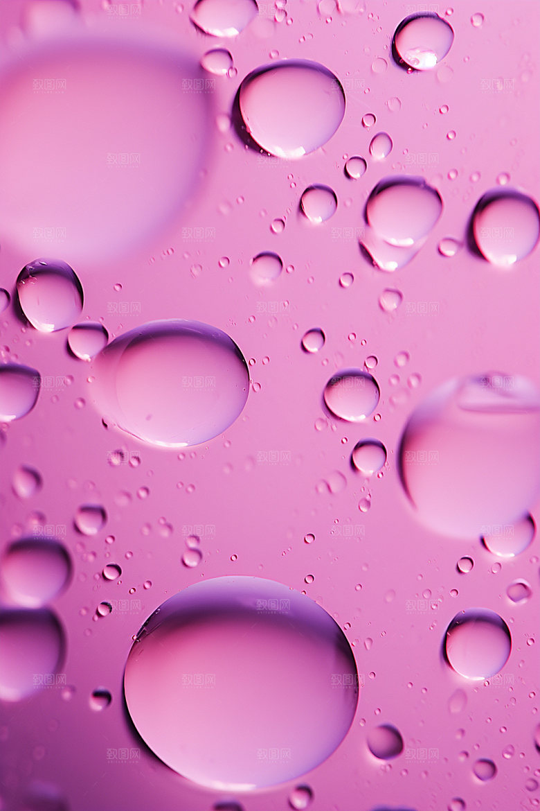 彩色雨滴透明通透背景图