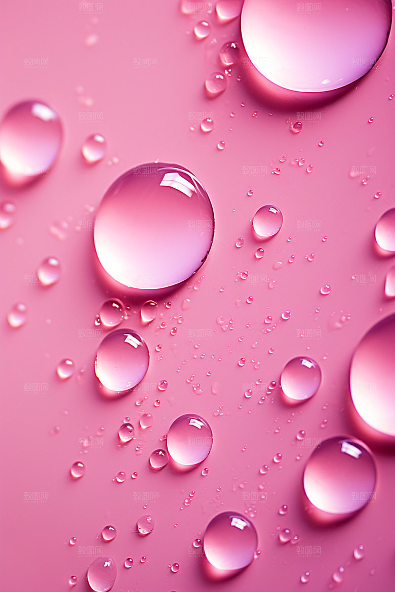 彩色雨滴质感水珠背景图