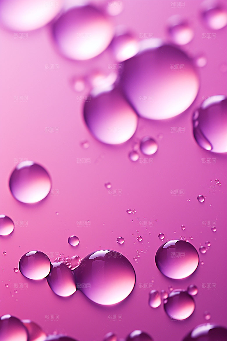 彩色雨滴透明水珠背景图