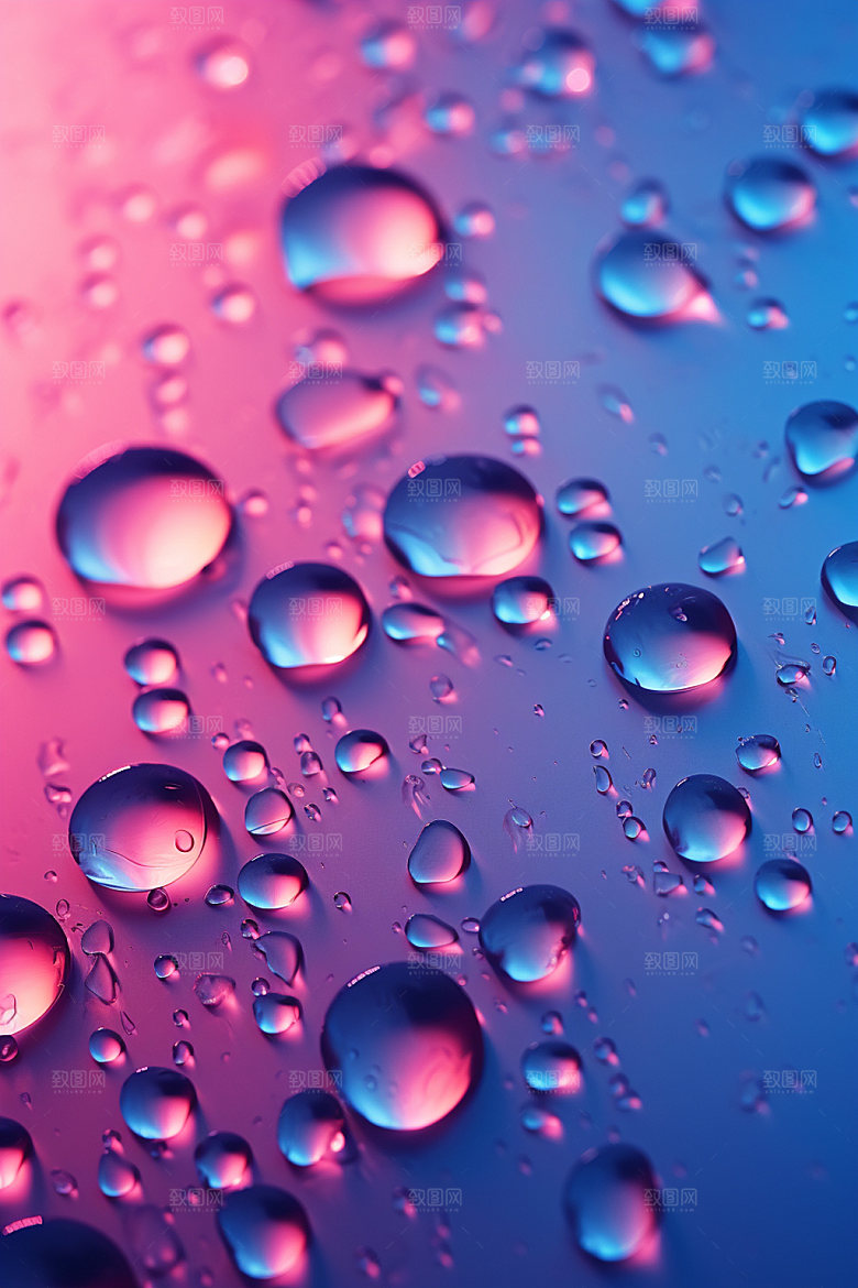 彩色雨滴元素质感背景图