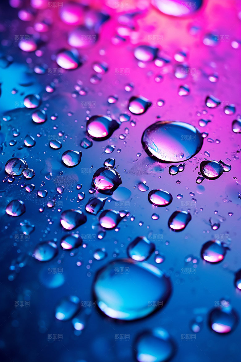 彩色雨滴水滴质感背景图