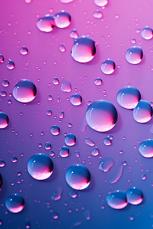 彩色雨滴透明元素背景图