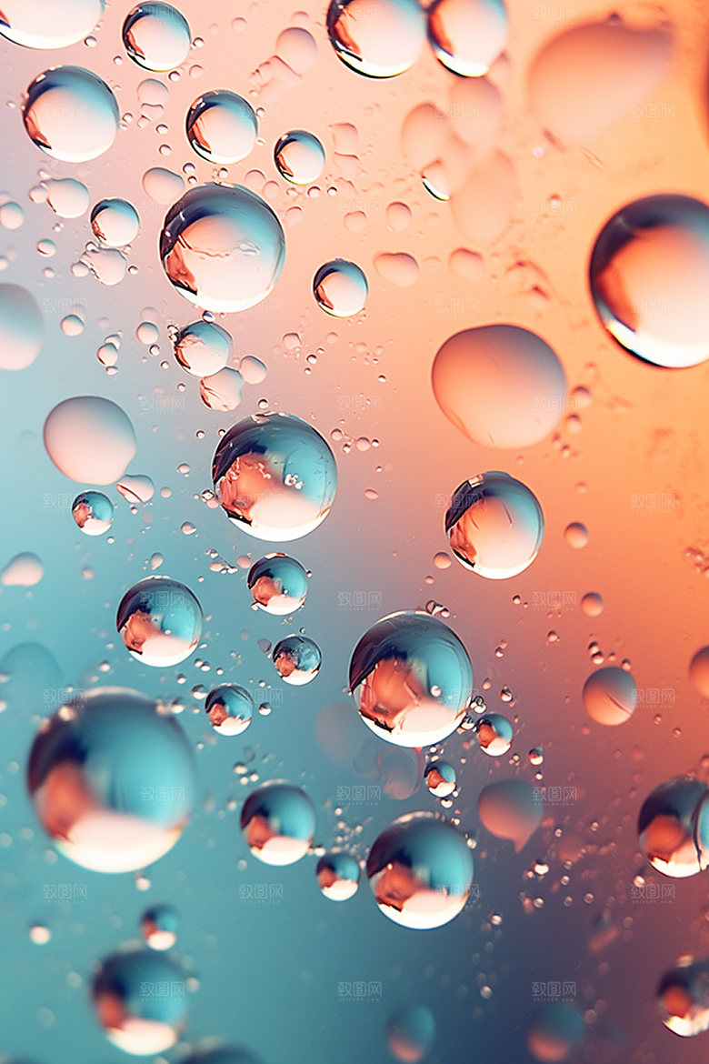 彩色雨滴水珠水滴背景图