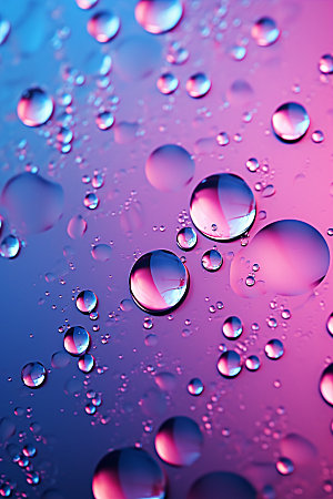 彩色雨滴水珠通透背景图