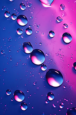 彩色雨滴水滴透明背景图