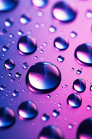彩色雨滴水珠元素背景图