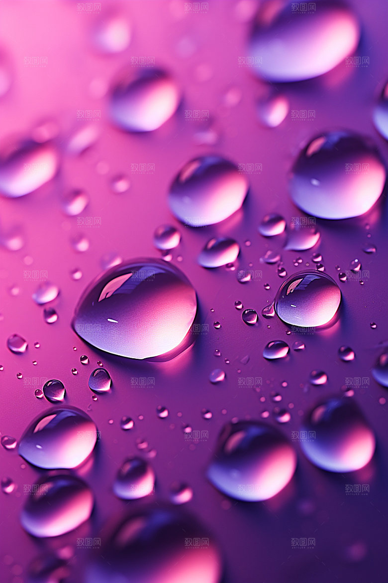 彩色雨滴通透水珠背景图