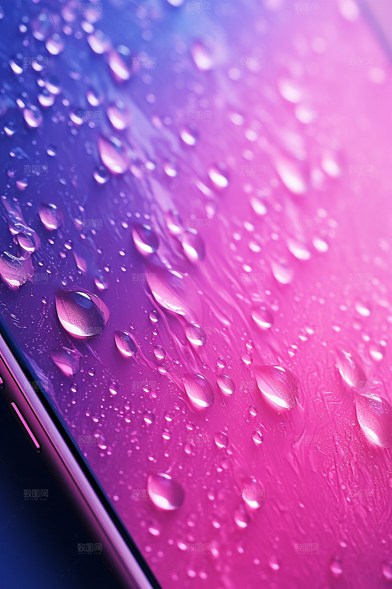彩色雨滴水滴水珠背景图