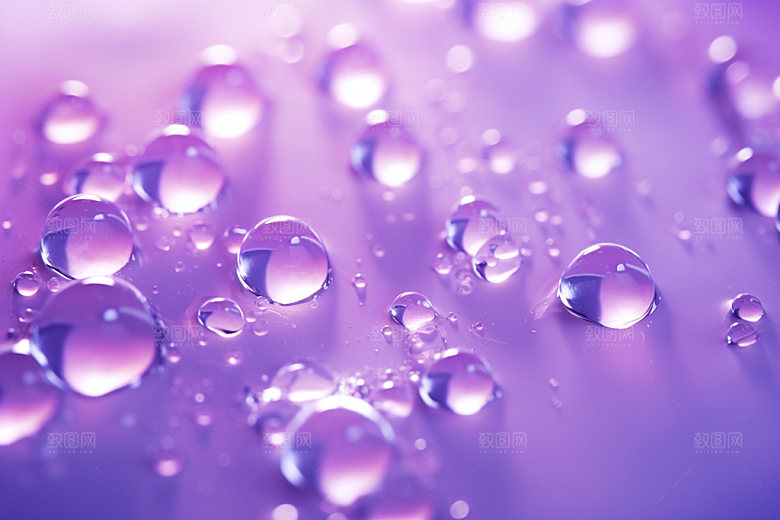 彩色雨滴通透透明背景图