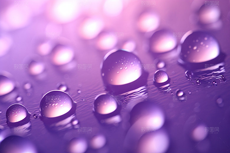 彩色雨滴元素透明背景图