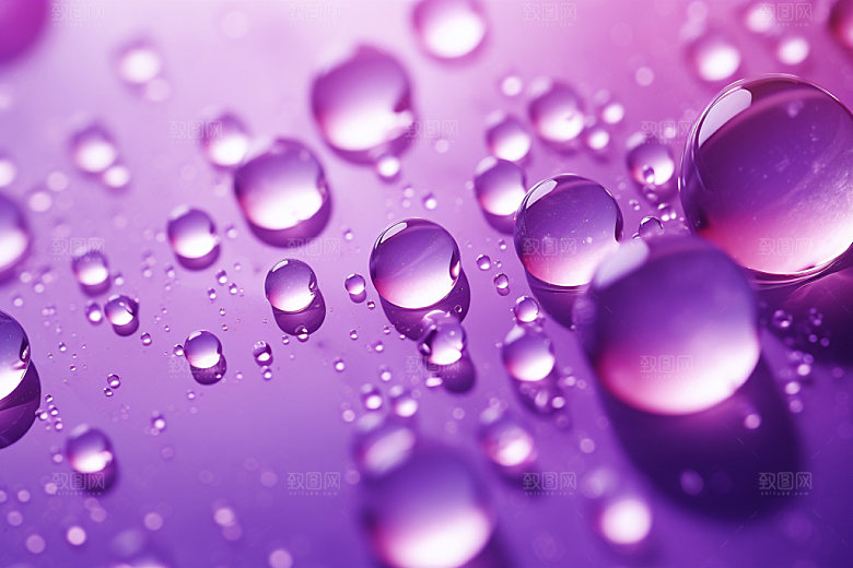 彩色雨滴水珠通透背景图