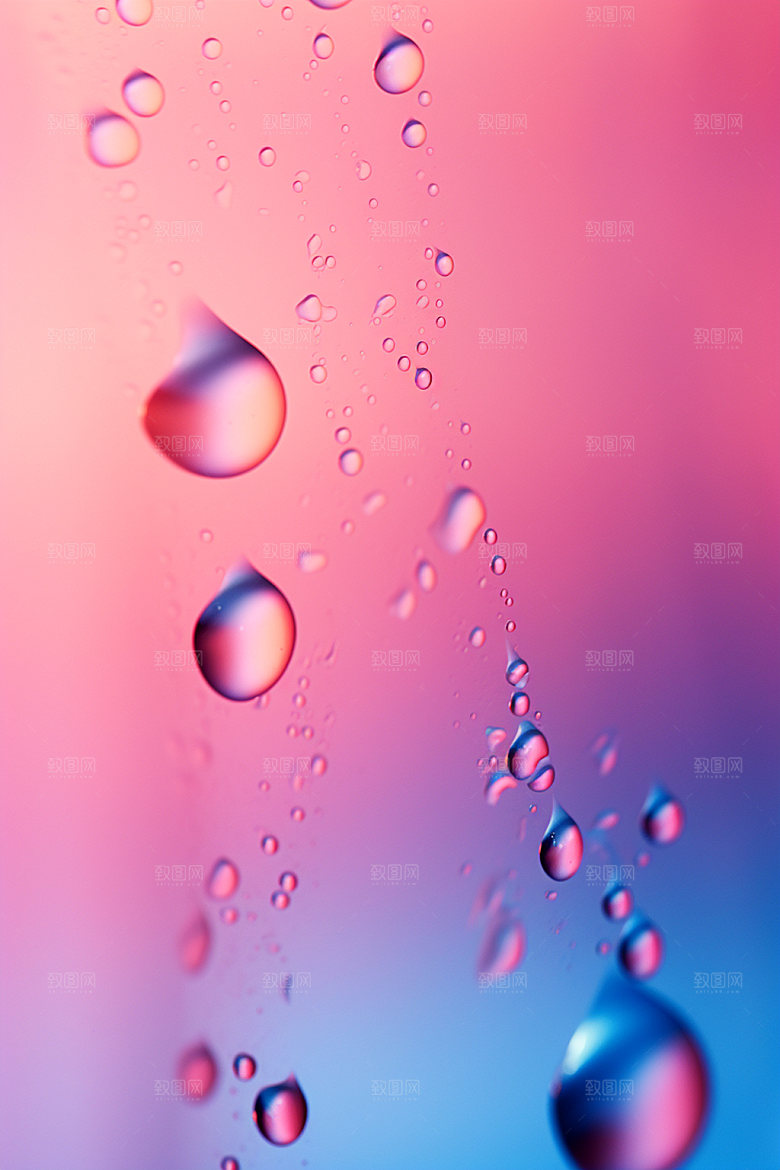 彩色雨滴水珠水滴背景图