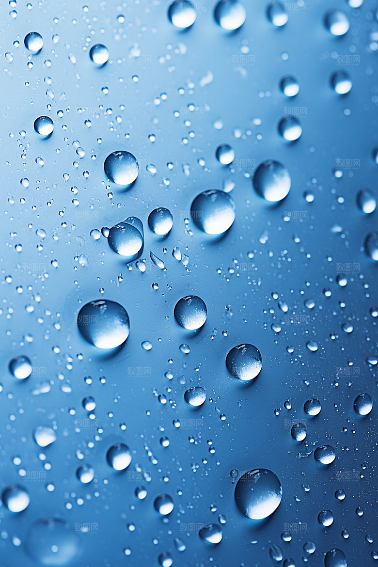 彩色雨滴通透水滴背景图