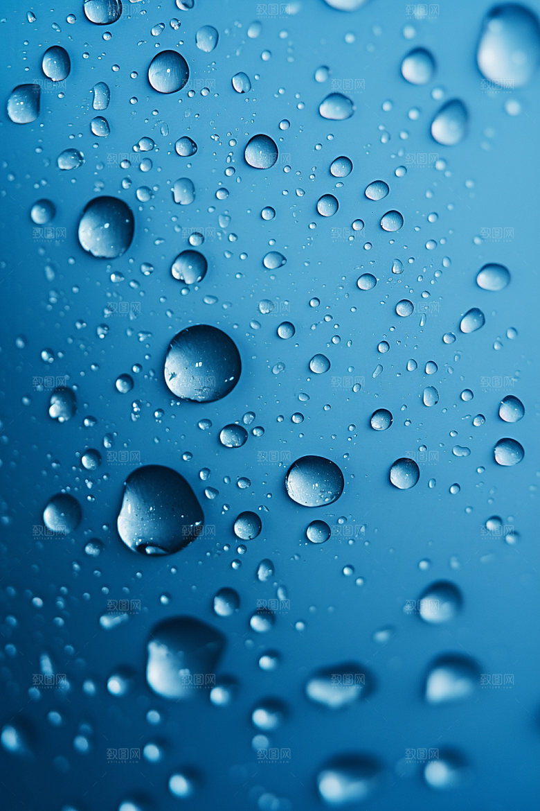 彩色雨滴质感透明背景图